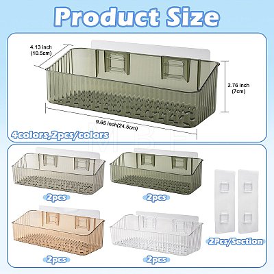 Rectangle Acrylic Wall Mounted Holders for Bathroom AJEW-FZC0003-02B-1