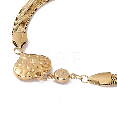 Enamel Evil Eye Link Bracelet with Flat Snake Chains BJEW-P284-06A-G-1