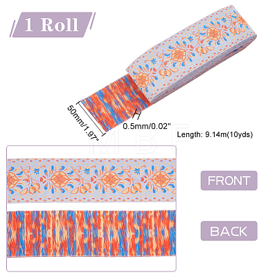 10 Yards Ethnic Style Embroidery Polyester Ribbons OCOR-WH0067-77A-1