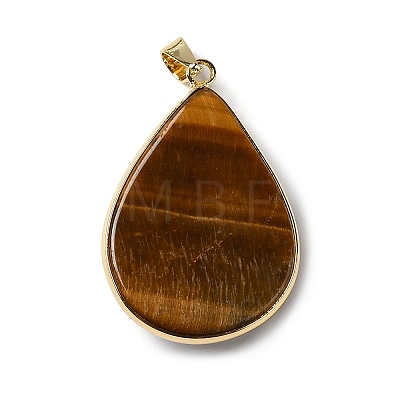 Natural Tiger Eye Pendants G-R486-03G-C-1