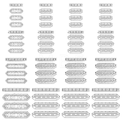 120Pcs 4 Styles Alloy Crystal Rhinestone Spacer Bars FIND-ME0004-07S-1