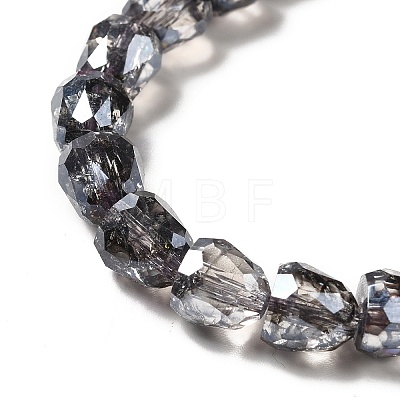 Electroplate Transparent Glass Beads Strand GLAA-G088-01B-1