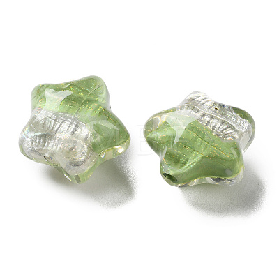 Gradient Color Transparent Hand-drawed Acrylic Beads TACR-P012-01B-04-1