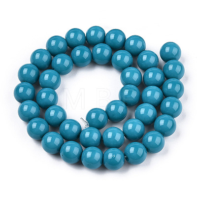 Opaque Solid Color Glass Beads Strands X-GLAA-T032-P10mm-13-1
