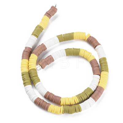 Fixed 4 Color Handmade Polymer Clay Bead Strands CLAY-S096-029D-1