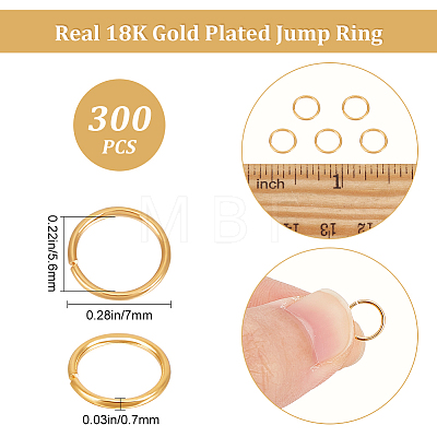 300Pcs Brass Open Jump Rings KK-BBC0008-72B-1