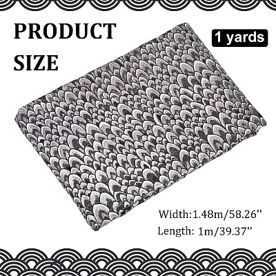 Fish Scales Jacquard Polyester Fabric DIY-WH0399-68A-1