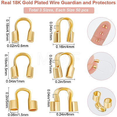 Beebeecraft 150Pcs 3 Style Wire Guardian and Protectors KK-BBC0013-10-1