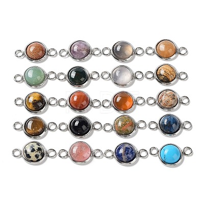 Natural & Synthetic Mixed Stone Connector Charms G-D059-01F-1