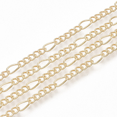 Brass Coated Iron Figaro Chain Necklace Making MAK-T006-03KC-1