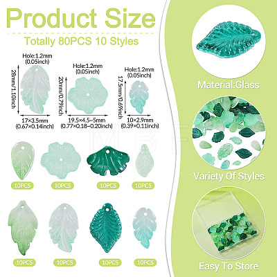 80Pcs 8 Styles Transparent Glass Pendants & Beads Sets DGLA-TA0001-63-1