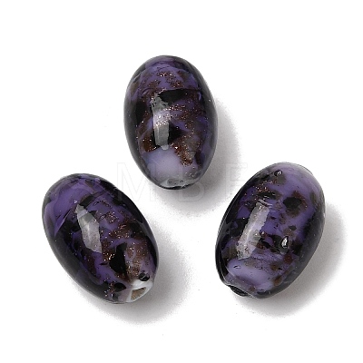Handmade Gold Sand Lampwork Beads LA-CBAC6A6-01D-1