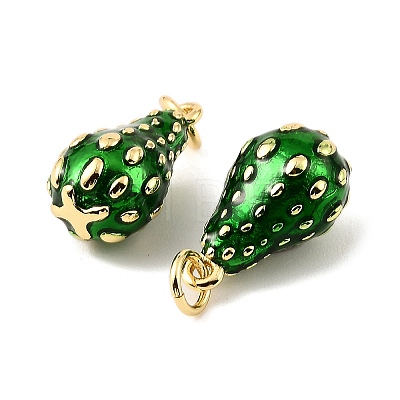 Fruit Brass Enamel Pendants KK-M324-04D-G-1