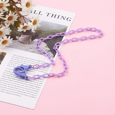Personalized Opaque Acrylic Cable Chain Necklaces NJEW-JN03432-04-1