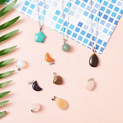 Fashewelry Natural/Synthetic Gemstone Pendants G-FW0001-01-1