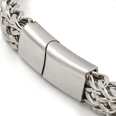 Tarnish Resistant 201 Stainless Steel Wheat Chain Bracelets with Magnetic Clasps for Women and Men BJEW-F473-06P-02-1