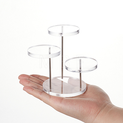 1 Set 5-Tier Round Acrylic Jewelry Riser Stands ODIS-CN0001-06-1