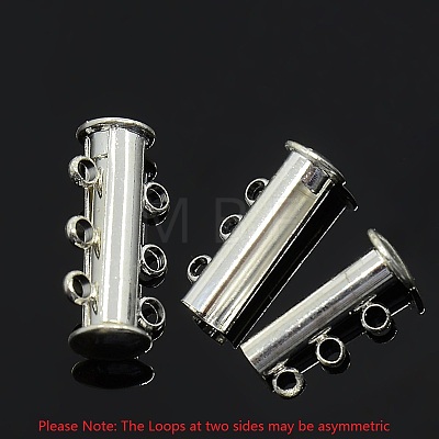 3-strands Brass Magnetic Slide Lock Clasps E214-S-NR-1