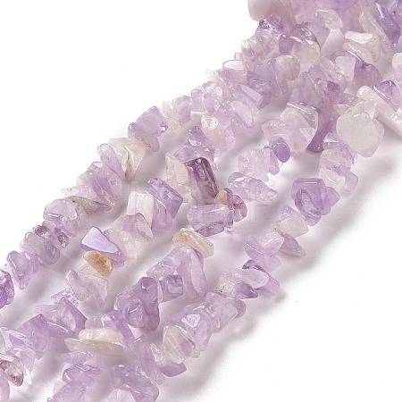 Natural Lavender Amethyst Chip Bead Strands G-M205-35-1-1