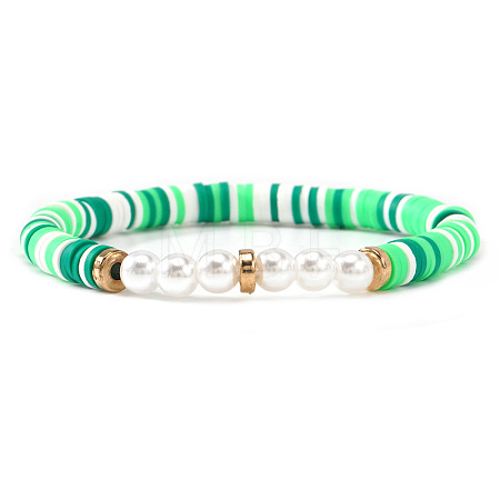 Polymer Clay Heishi Beads Stretch Bracelets for Women BK9964-14-1