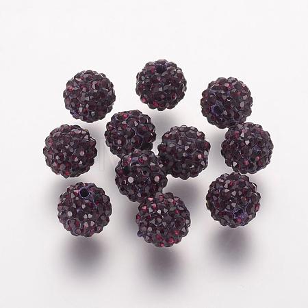 Polymer Clay Rhinestone Beads RB-K050-8mm-C04-1