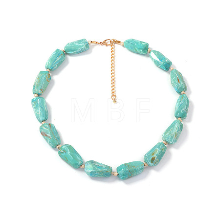 Resin Nuggets Beaded Necklaces with Alloy End Chains for Women WG10149-01-1
