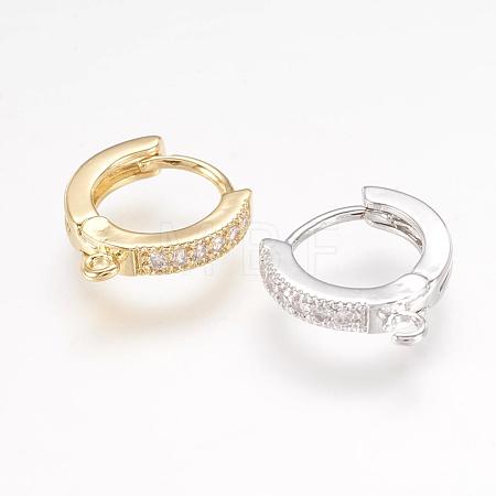 Brass Huggie Hoop Earring Findings KK-L152-20-1