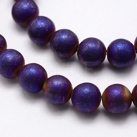 Electroplate Non-magnetic Synthetic Hematite Beads Strands G-R363-6mm-04-1