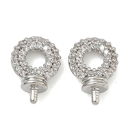 Brass Micro Pave Cubic Zirconia Peg Bails KK-D229-15P-1