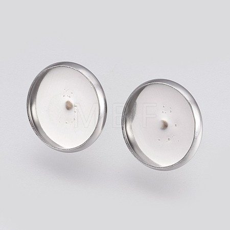 Non-Tarnish 304 Stainless Steel Earring Cabochon Settings X-STAS-E426-85B-P-1