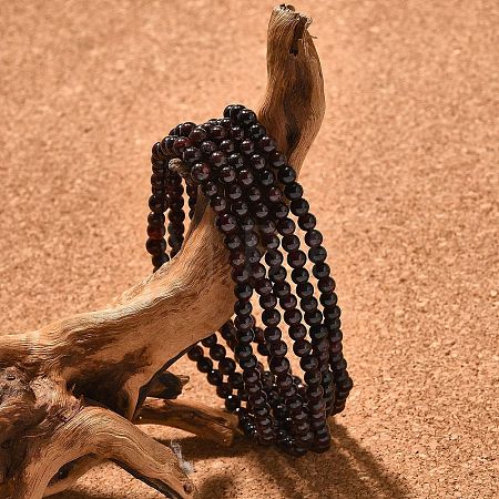 Natural Garnet Beaded Stretch Bracelets BJEW-JB02459-05-1