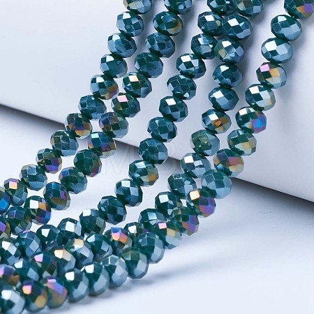 Electroplate Glass Beads Strands EGLA-A034-P6mm-B10-1
