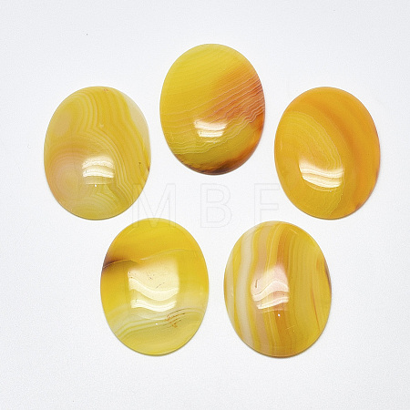 Natural Banded Agate/Striped Agate Cabochons X-G-T122-22F-1