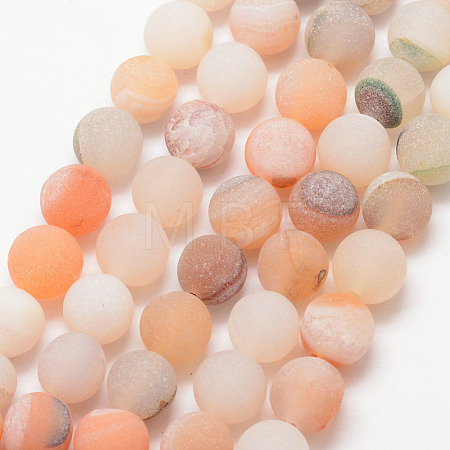 Natural Druzy Geode Agate Bead Strands X-G-K166-09-8mm-02-1