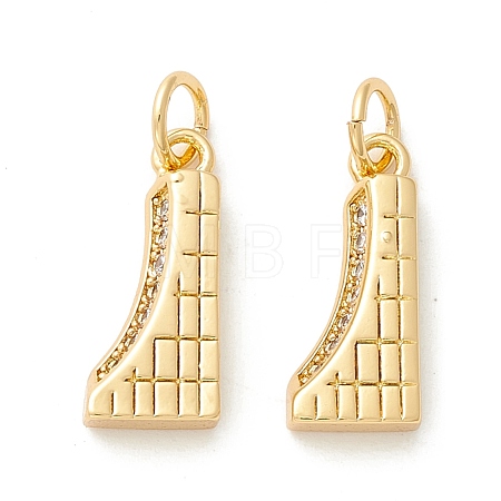 Rack Plating Eco-friendly Brass Micro Pave Clear Cubic Zirconia Pendants KK-D072-01G-J-NR-1