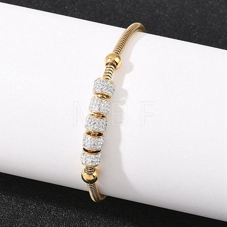 Polymer Clay Rhinestone Beaded Bracelets SA-D001-06G-1