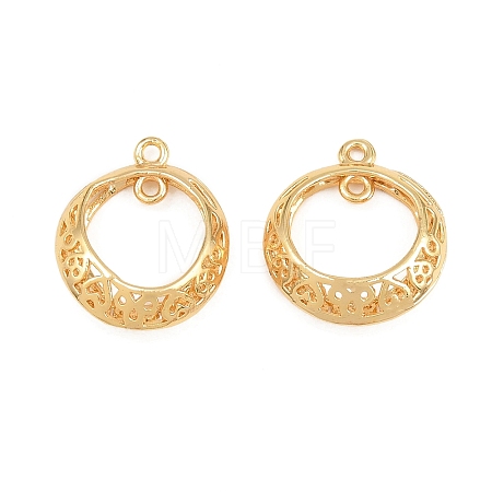Brass Filigree Circle Connector Charms KK-CBA866A-04G-1
