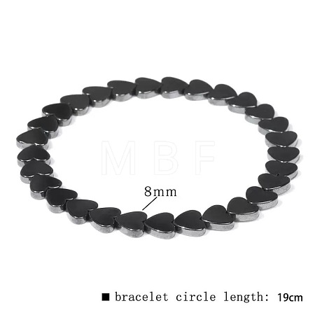 Synthetic Non-magnetic Hematite Beads Stretch Bracelets for Men RL7655-19-1