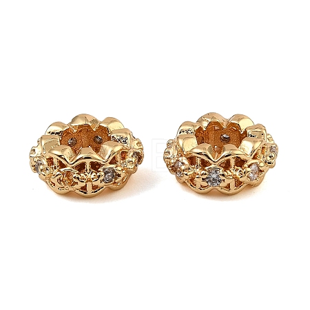 Brass Micro Pave Cubic Zirconia Beads KK-C155-14G-1