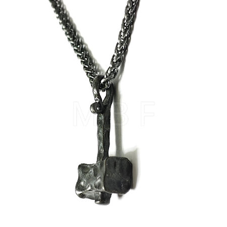 Alloy Viking Hammer Pendant Iron Wheat Chain Necklaces for Men FS-WGE3E04-02-1