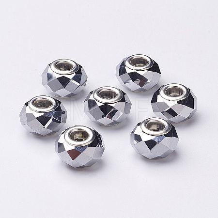 Electroplate Glass European Beads GDA002-33-1