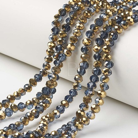 Electroplate Transparent Glass Beads Strands EGLA-A034-T2mm-O02-1