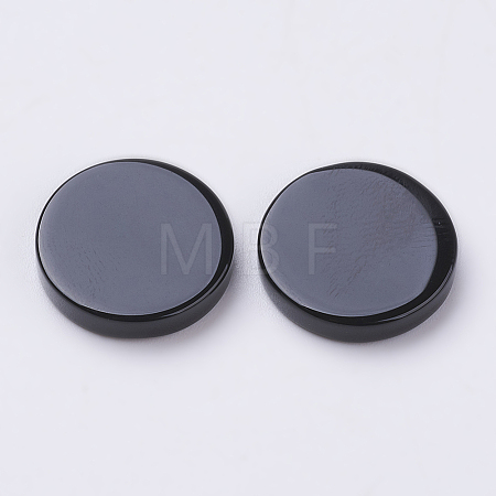 Natural Black Agate Cabochons X-G-E417-RS14x2-1