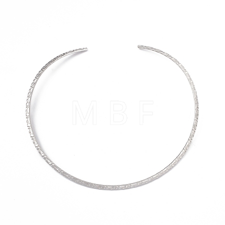 Non-Tarnish 304 Stainless Steel Hammered Wire Necklace Making STAS-B036-06P-1