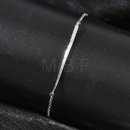 Brass Micro Pave Clear Cubic Zirconia Link Bracelets BJEW-E114-01B-P-1
