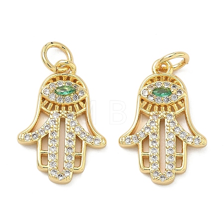 Brass Micro Pave Cubic Zirconia Pendants KK-A282-10G-1