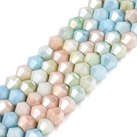 Anti-Tarnish Electroplate Bicone Glass Beads Strands EGLA-T021-4mm-16-13-1