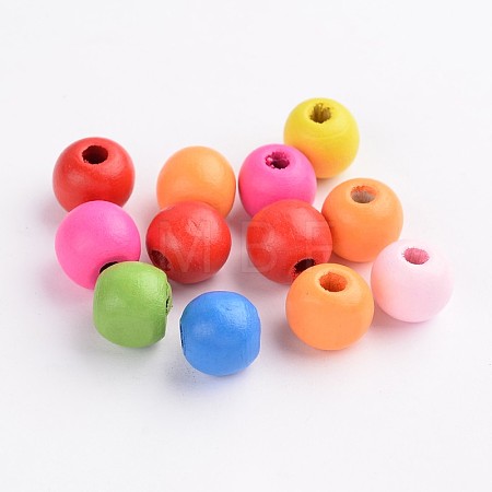 Dyed Natural Wood Beads WOOD-R249-047-1