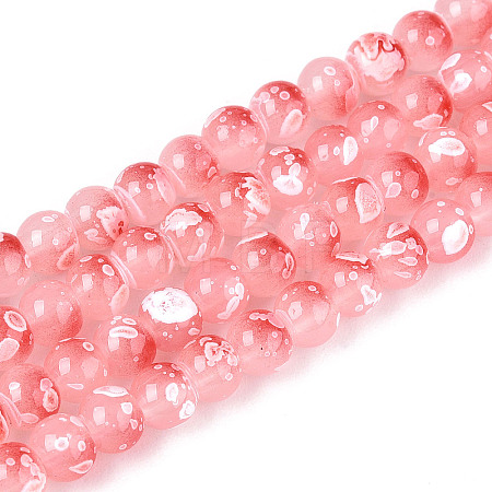 Baking Paint Glass Beads Strands DGLA-N015-4mm-03-1