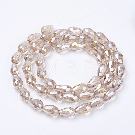 Electroplate Glass Beads Strands X-EGLA-D015-15x10mm-25-1